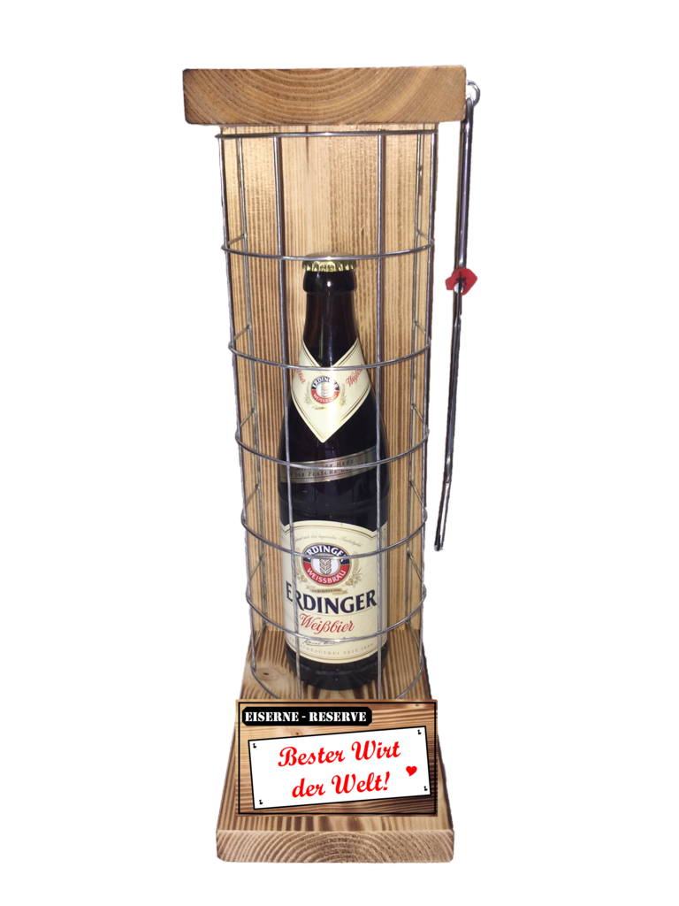 "Bester Wirt der Welt" Die Eiserne Reserve mit einer Flasche Erdinger Weißbier 0,50L