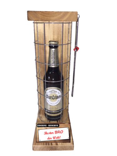 "Bester BRO der Welt " Die Eiserne Reserve mit einer Flasche Warsteiner Pilsener 0,50L
