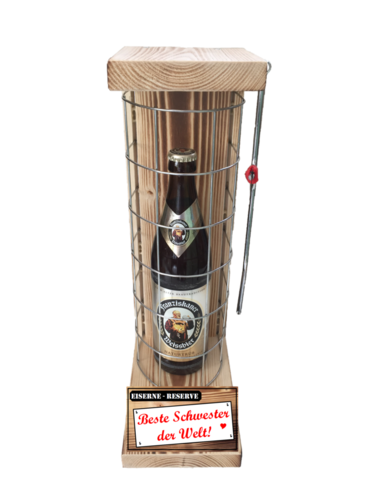 "Beste Schwester der Welt" Die Eiserne Reserve mit einer Flasche Franziskaner Weissbier 0,50L