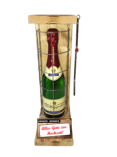 "Alles Gute zur Hochzeit " Die Eiserne Reserve mit einer Flasche Rotkäppchen Sekt 0,75L