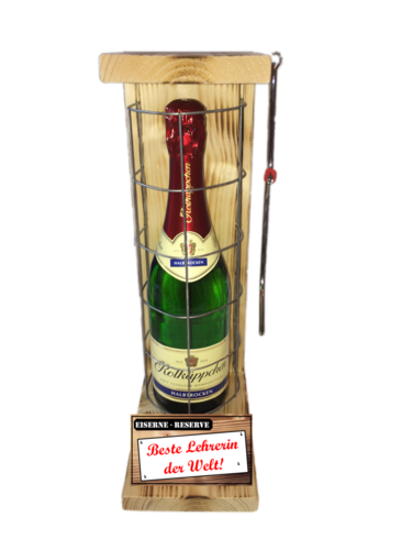 "Beste Lehrerin der Welt " Die Eiserne Reserve mit einer Flasche Rotkäppchen Sekt 0,75L