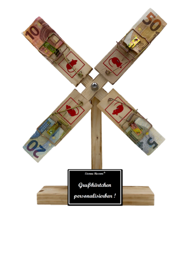 Personalisierbar  Eiserne Reserve ® Windmühle Geldgeschenk