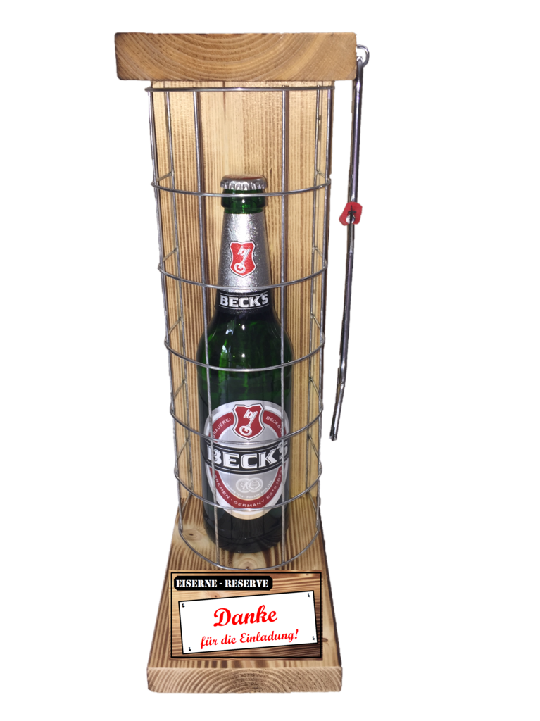 "Danke für die Einladung" Die Eiserne Reserve mit einer Flasche Beck´s Bier 0,50L