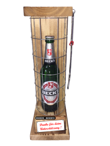 "Danke für deine Unterstützung" Die Eiserne Reserve mit einer Flasche Beck´s Bier 0,50L