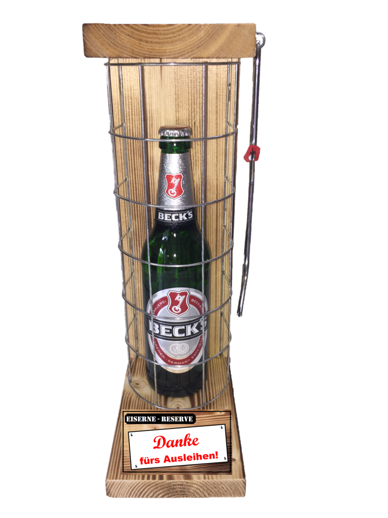"Danke fürs Ausleihen" Die Eiserne Reserve mit einer Flasche Beck´s Bier 0,50L