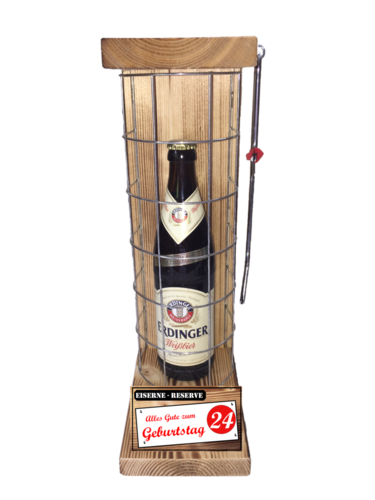 "Alles Gute zum 24 Geburtstag" Die Eiserne Reserve mit einer Flasche Erdinger Weißbier 0,50L