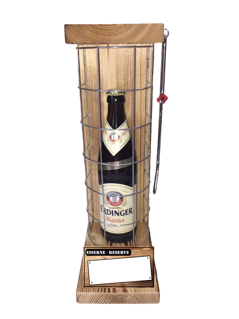 "Für unseren Torschützenkönig " Die Eiserne Reserve mit einer Flasche Erdinger Weißbier 0,50L