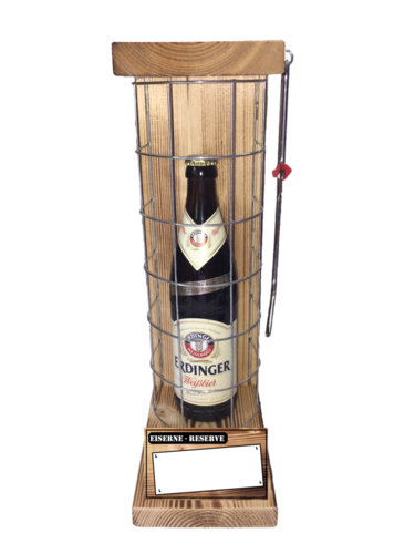 "Für unseren Torschützenkönig " Die Eiserne Reserve mit einer Flasche Erdinger Weißbier 0,50L