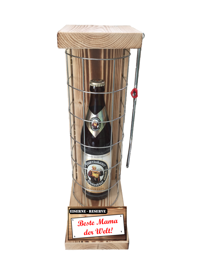 "Beste Mama der Welt " Die Eiserne Reserve mit einer Flasche Franziskaner Weissbier 0,50L