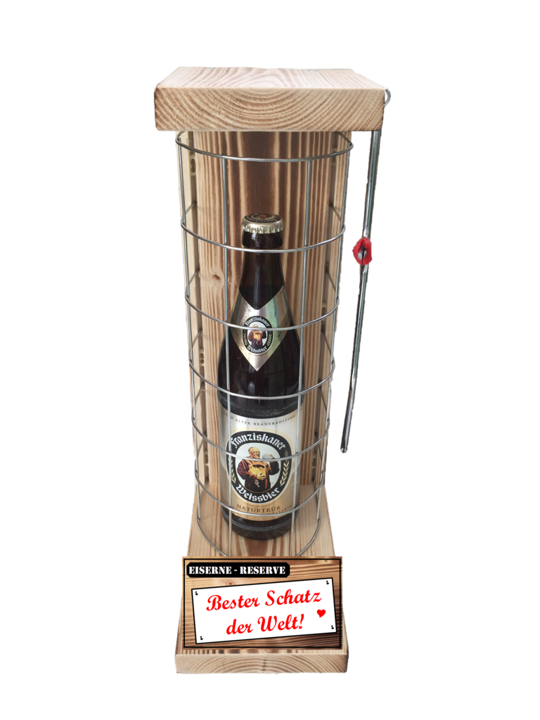 "Bester Schatz der Welt " Die Eiserne Reserve mit einer Flasche Franziskaner Weissbier 0,50L