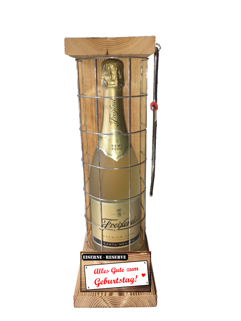 "Alles Gute zum Geburtstag " Die Eiserne Reserve mit einer Flasche Freixenet Carta Nevada 0,75L