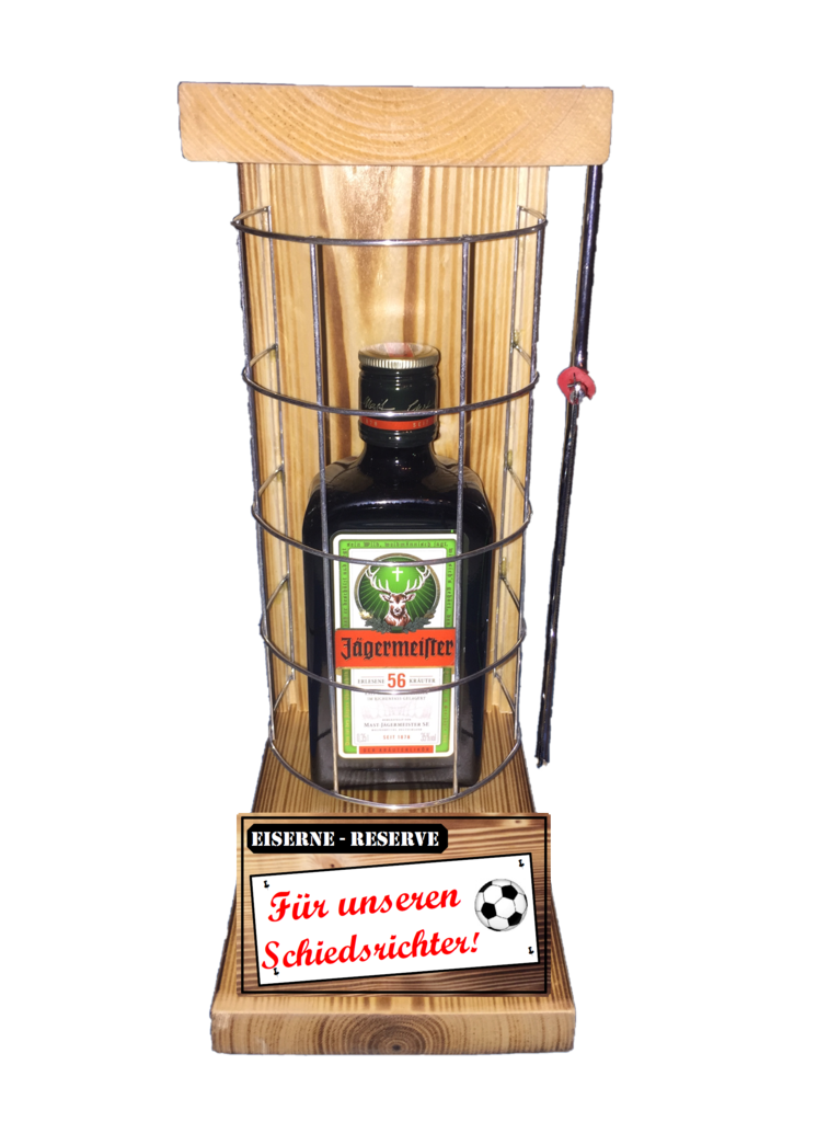 "Für unseren Schiedsrichter " Die Eiserne Reserve mit einer Flasche Jägermeister 0,35L