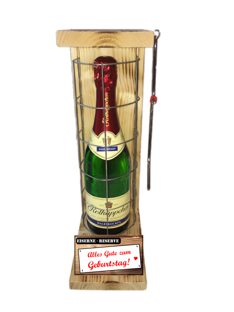 "Alles Gute zum Geburtstag " Die Eiserne Reserve mit einer Flasche Rotkäppchen Sekt 0,75L