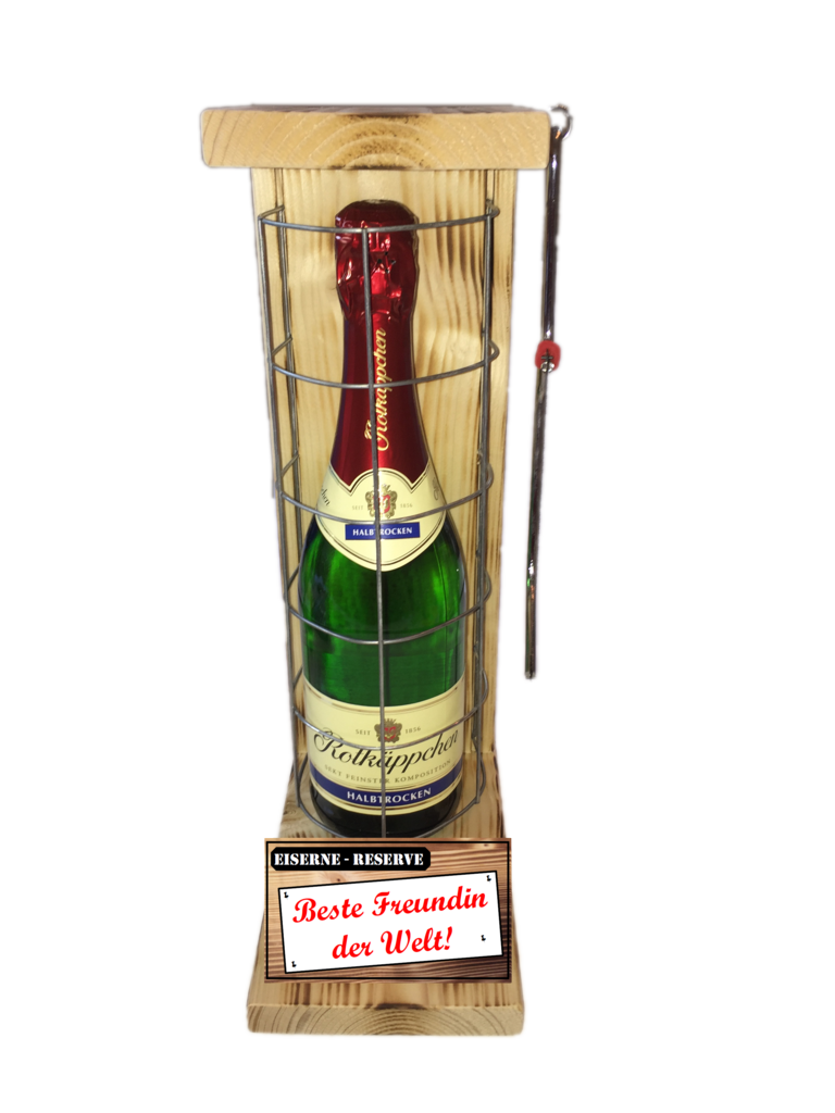 "Beste Freundin der Welt " Die Eiserne Reserve mit einer Flasche Rotkäppchen Sekt 0,75L