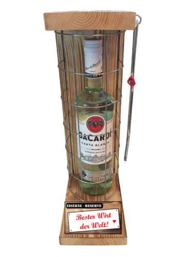 "Bester Wirt der Welt" Die Eiserne Reserve mit einer Flasche Bacardi Rum 0,70L