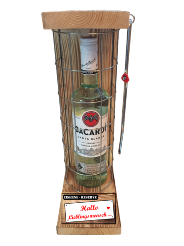 "Hallo Lieblingsmensch" Die Eiserne Reserve mit einer Flasche Bacardi Rum 0,70L
