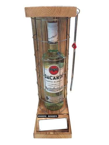 "Neutral zum Beschriften " Die Eiserne Reserve mit einer Flasche Bacardi Rum 0,70L