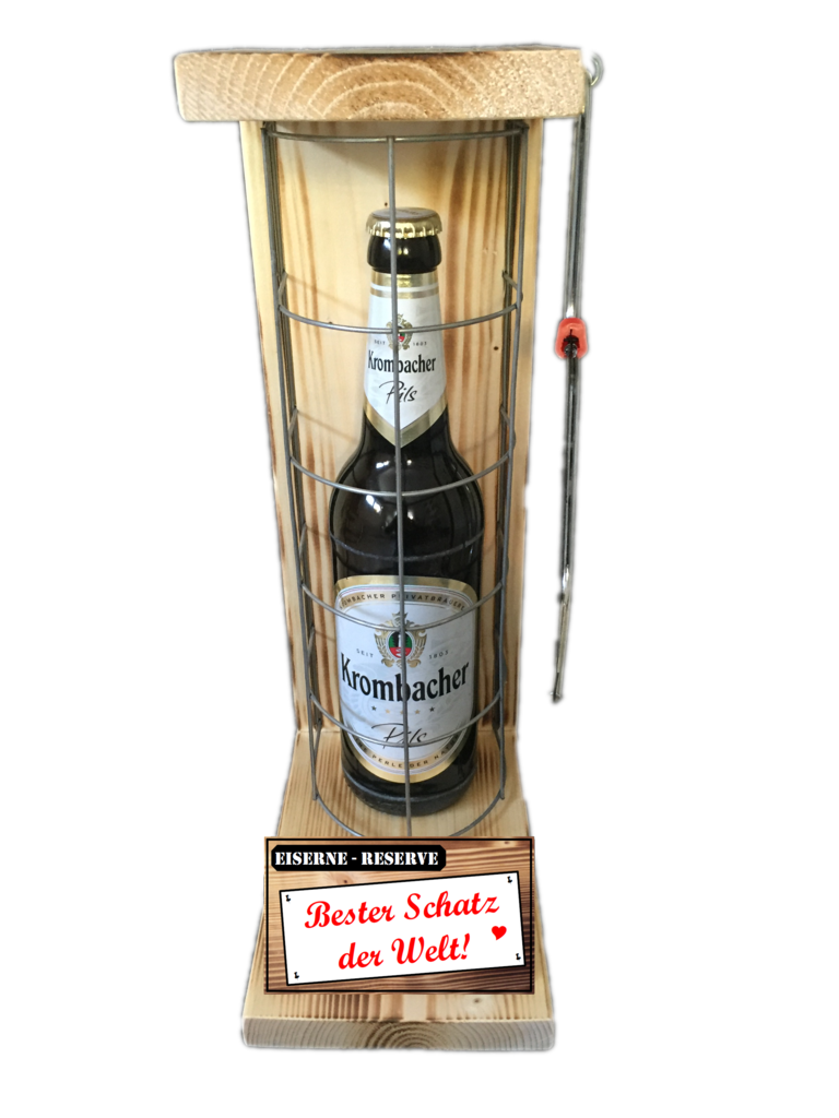 "Bester Schatz der Welt " Die Eiserne Reserve mit einer Flasche Krombacher Pils 0,50L