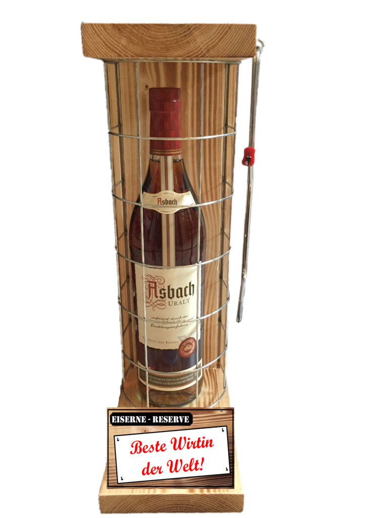 "Beste Wirtin der Welt " Die Eiserne Reserve mit einer Flasche Asbach Uralt 0,70L