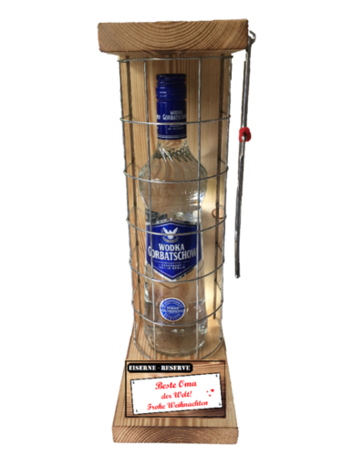 "Beste Oma der Welt! Frohe Weihnachten"Die Eiserne Reserve + Wodka 0,70L